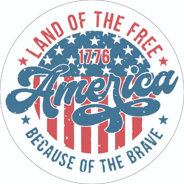 Picture of Die Cut Magnet - America Land Of The Free Because Of The Brave