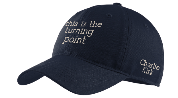 Picture of This is the Turning Point Charlie Kirk on Blue Ball Cap