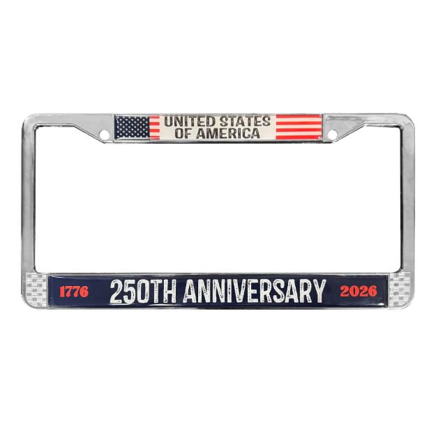 Picture of America's 250th Anniversary on Chrome License Plate Frame
