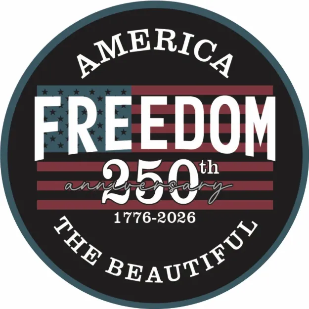 Mylar Decal - America the Beautiful 250th Circle Design