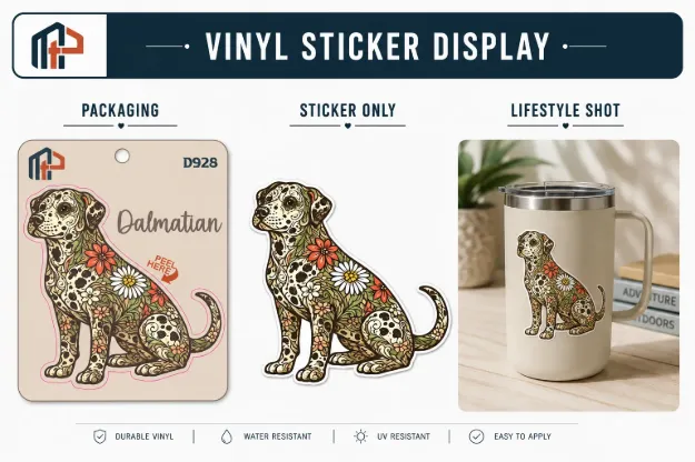 Sticker - Flowered Dalmation