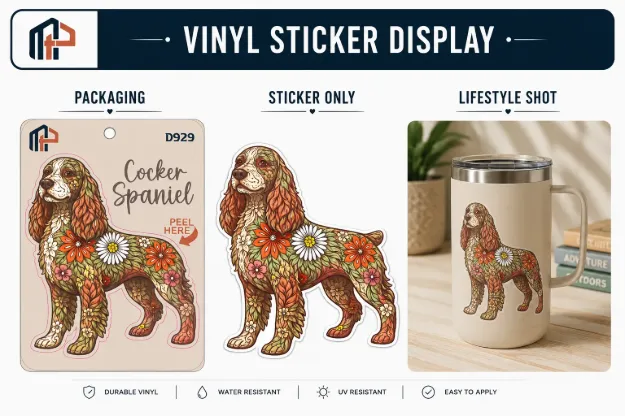 Sticker - Flowered Cocker Spaniel