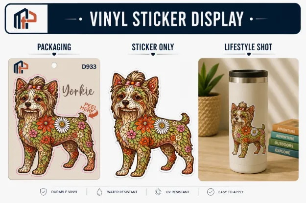 Sticker - Flowered Yorkie