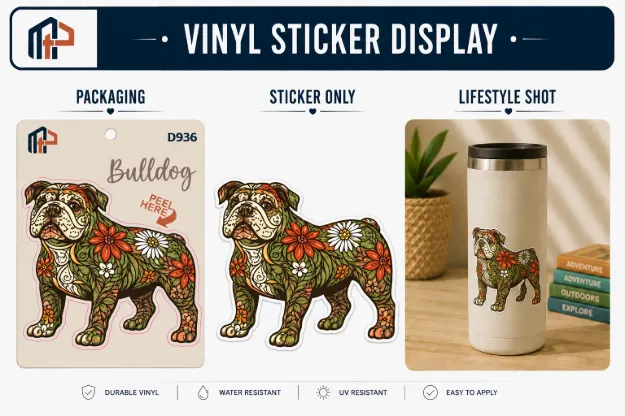 Sticker - Flowered Bulldog