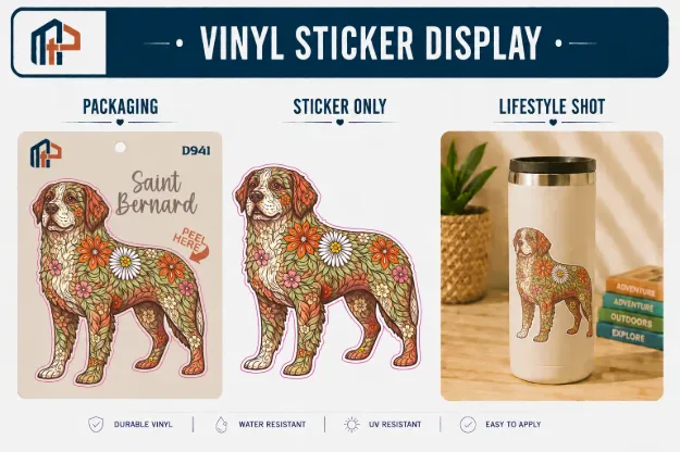 Sticker - Flowered Saint Benard