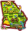 Die Cut Magnet - State of Georgia with Elements