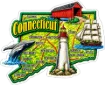 Die Cut Magnet - State of Connecticut with Elements