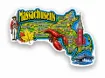 Die Cut Magnet - State of Massachusetts with Elements