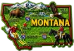 Die Cut Magnet - State of Montana with Elements