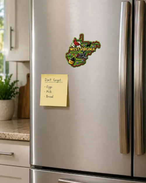 Die Cut Magnet - State of West Virginia with Elements