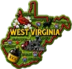 Die Cut Magnet - State of West Virginia with Elements