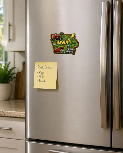 Die Cut Magnet - State of Iowa with Elements
