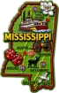 Die Cut Magnet - State of Mississippi with Elements