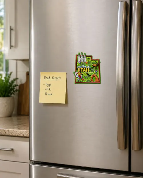 Die Cut Magnet - State of Utah with Elements