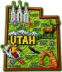 Die Cut Magnet - State of Utah with Elements