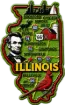 Die Cut Magnet - State of Illinois with Elements