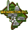 Die Cut Magnet - State of Washington D.C. with Elements