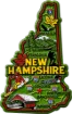 Die Cut Magnet - State of New Hampshire with Elements