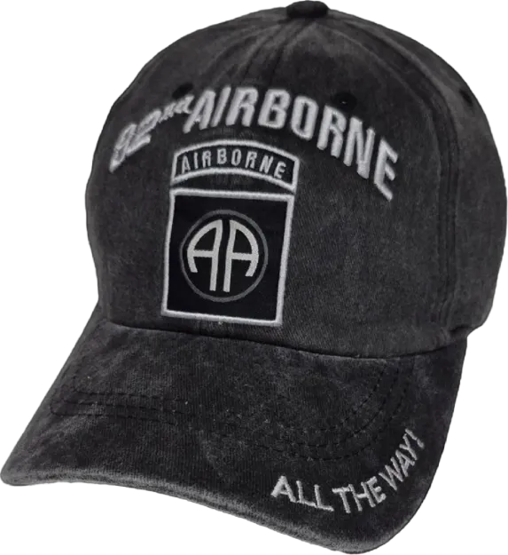 82nd Airborne All The Way Subdue Black Ball Cap