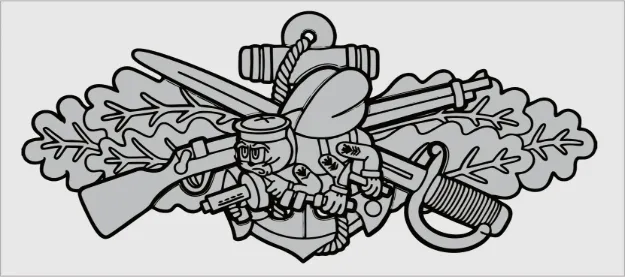Mylar Decal - Seabee Combat Warfare Specialist Badge (Enlisted)
