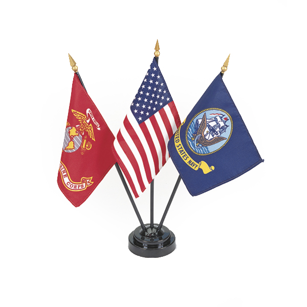 U.S Navy Military Desk Table Flag 4"x6" Order With or Without Stand 