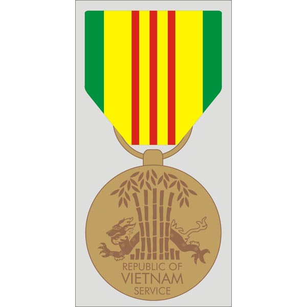 Vietnam Service Medal Clear Decal Mitchell Proffitt D165 
